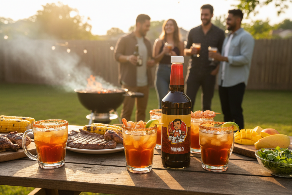 Mixer para Micheladas Mr Choco - Sabor Mango (32 oz)