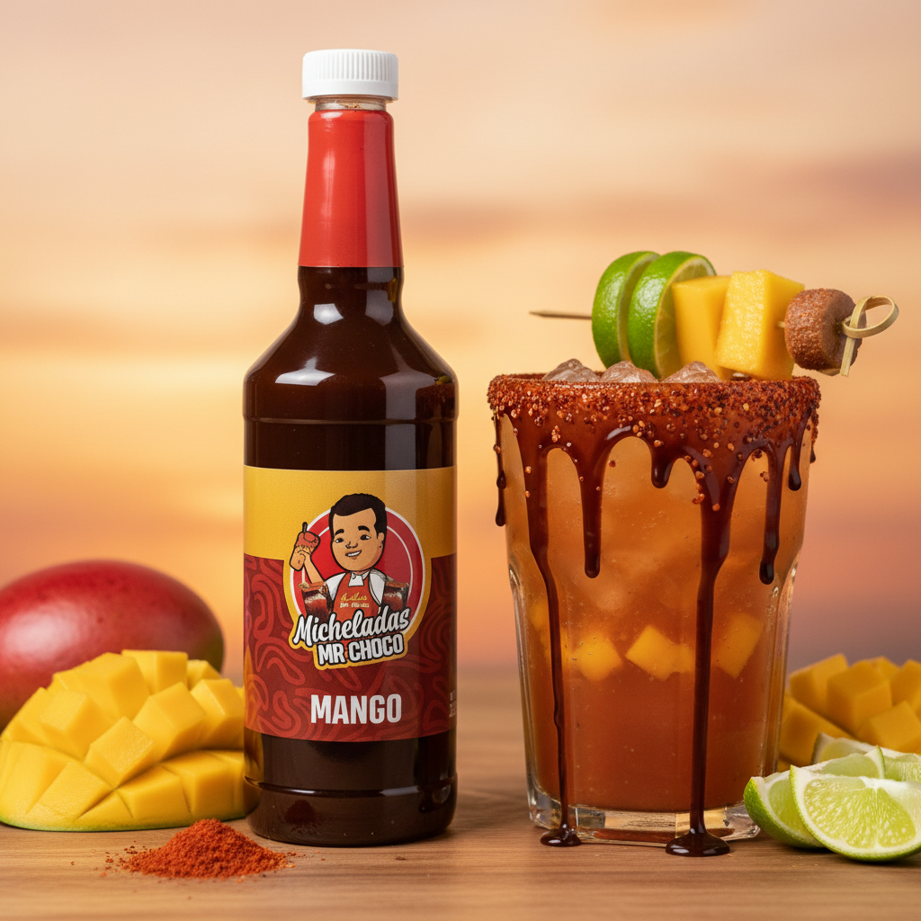 Mixer para Micheladas Mr Choco - Sabor Mango (32 oz)